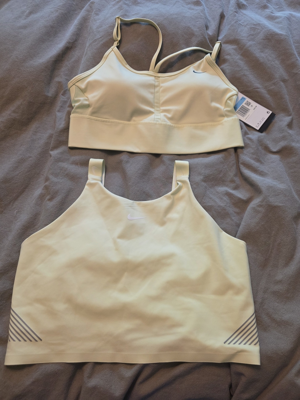 Nike Pale Yellow/Lime Sports Bras Set M